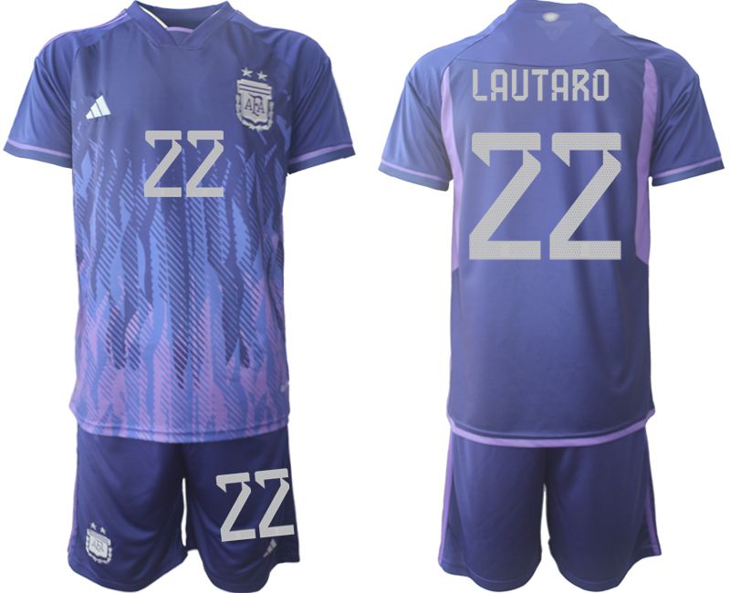 Men 2022 World Cup National Team Argentina away purple #22 Soccer Jersey